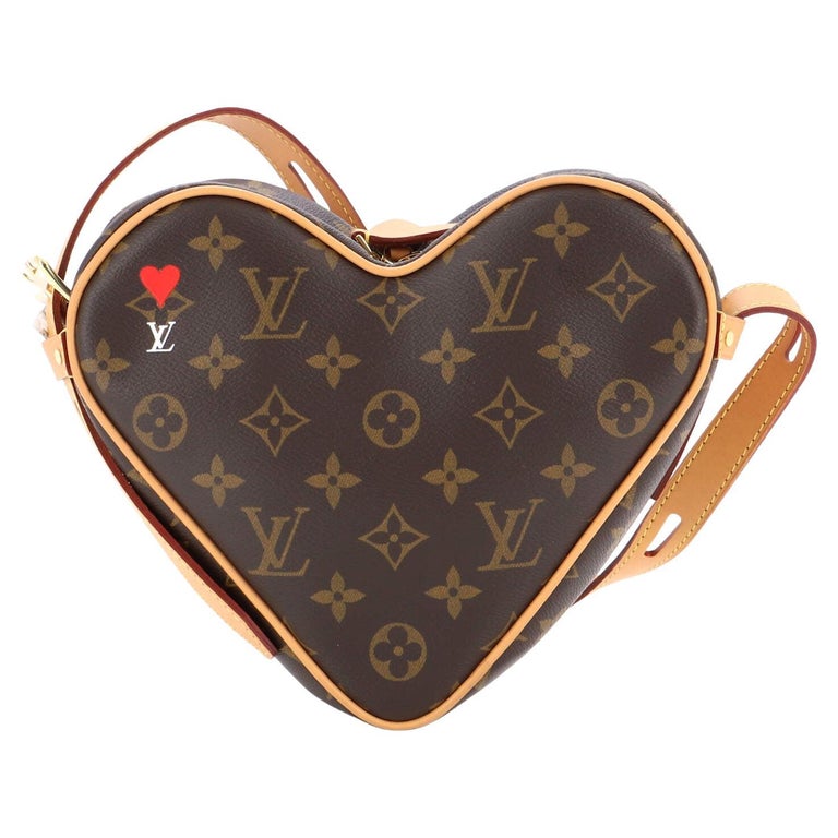 LOUIS VUITTON Sac Coeur Heart Monogram Canvas Crossbody Bag Brown - 25