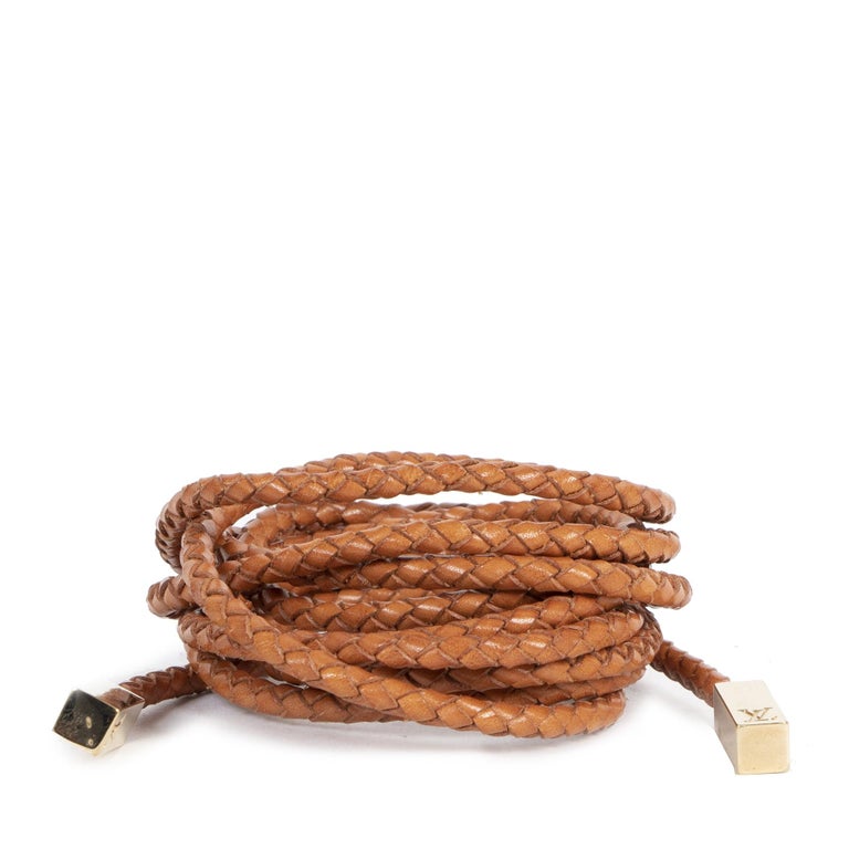 Louis Vuitton Cognac Leather Cord Belt For Sale at 1stdibs