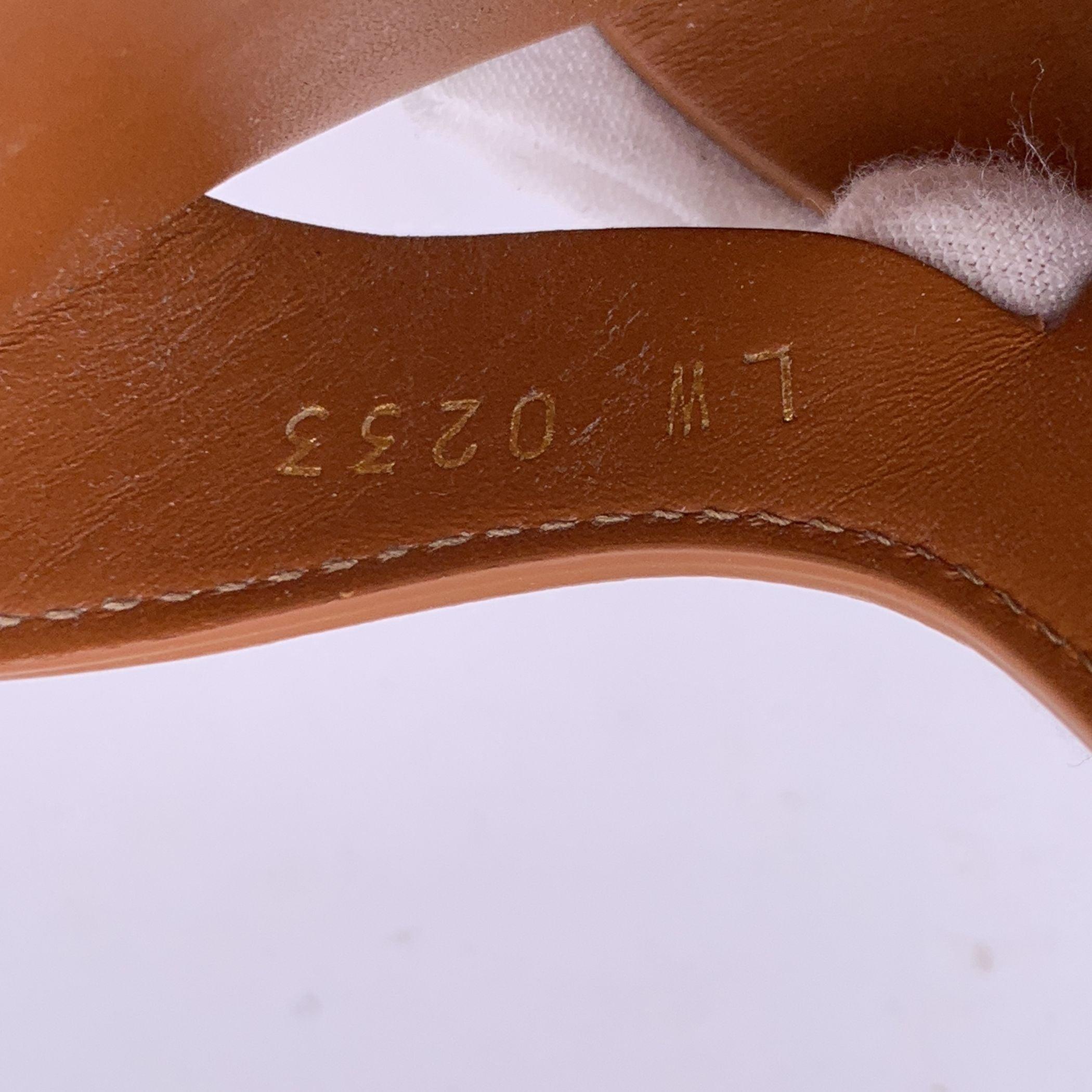 Louis Vuitton Cognac Leather Isola Flat Slide Sandals Slip On Shoes 41 1