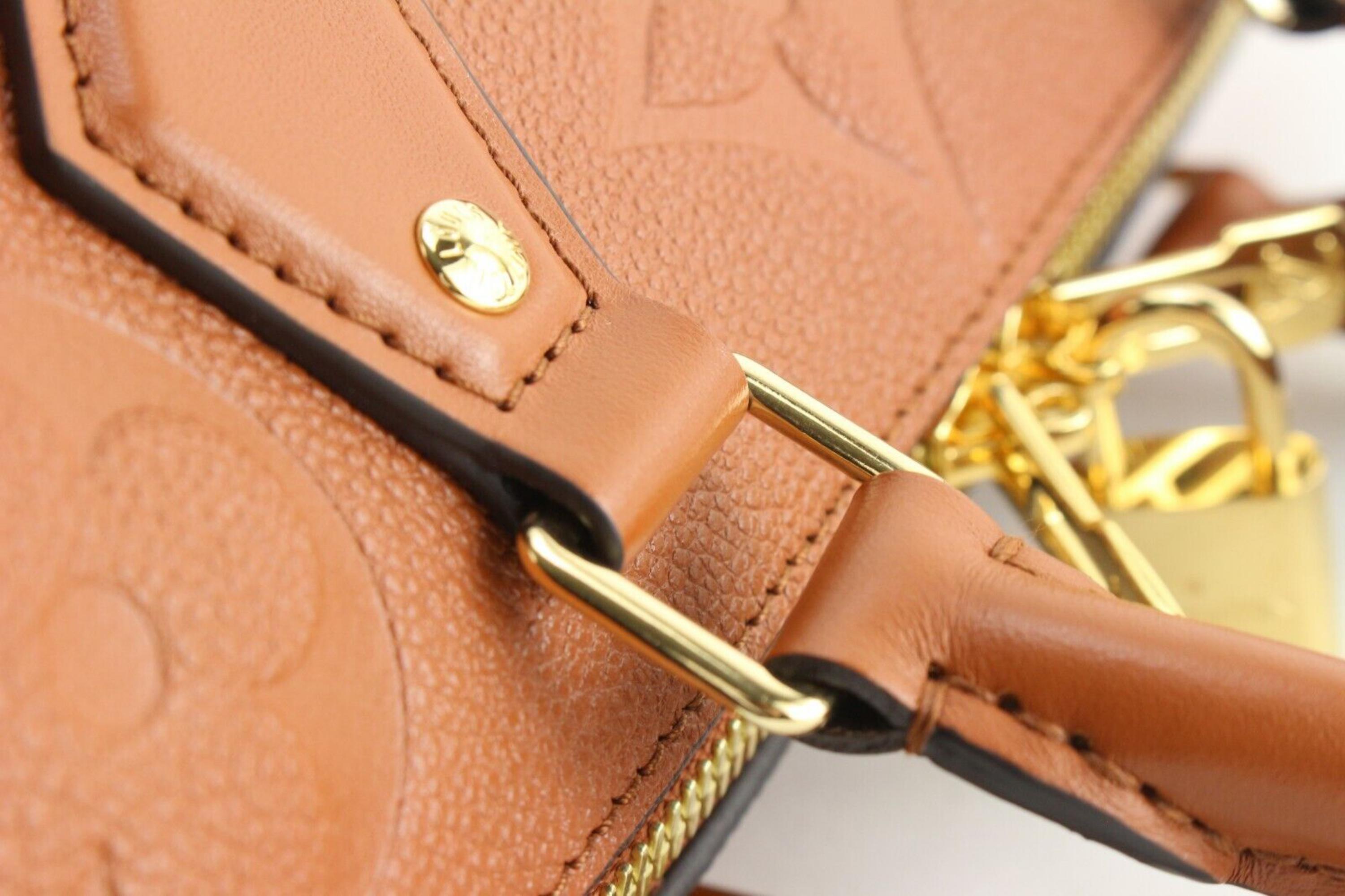 Louis Vuitton Cognac Monogram Empreinte Giant Speedy Bandouliere 25 10LU0224 3