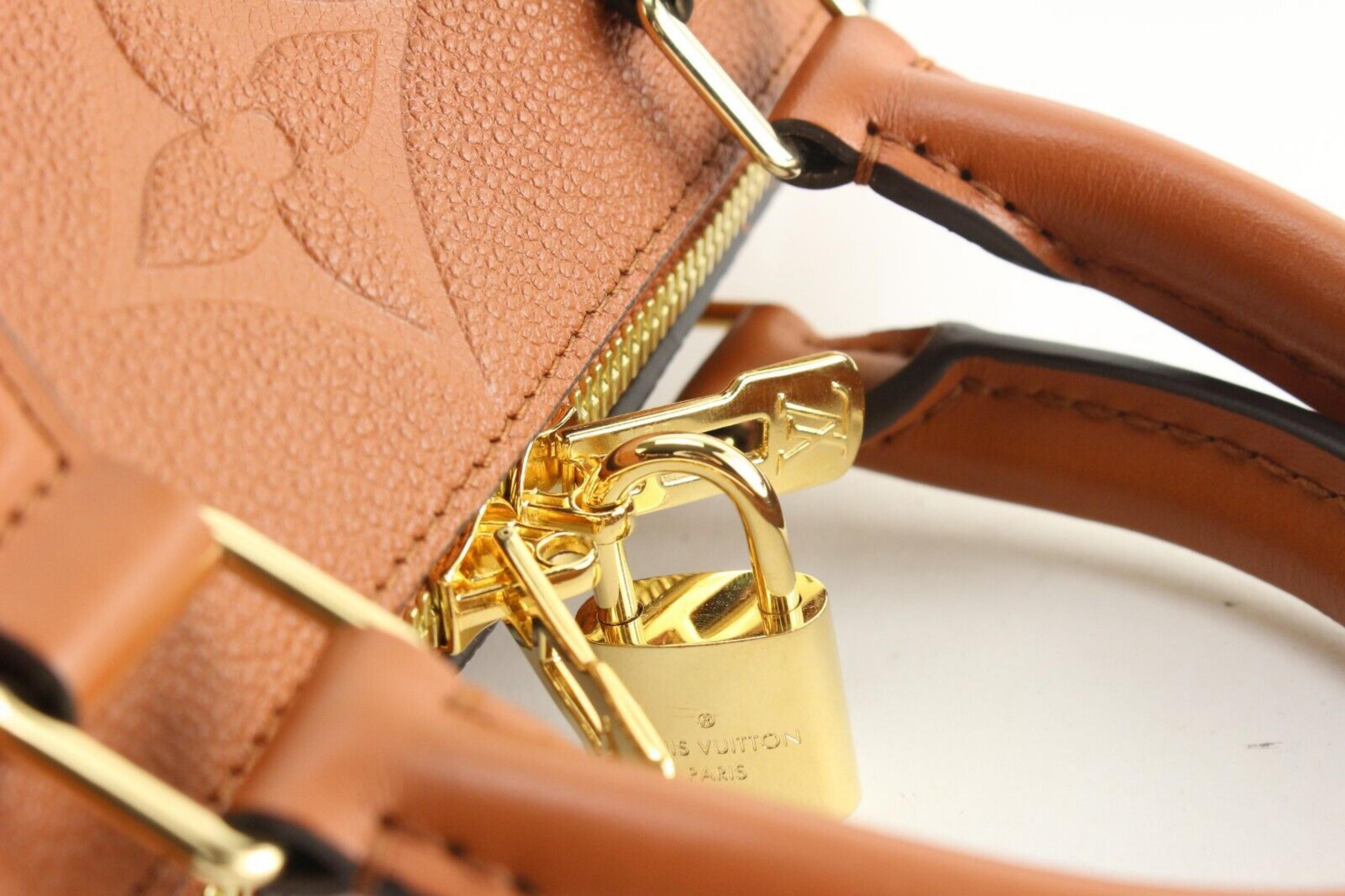 Louis Vuitton Cognac Monogram Empreinte Giant Speedy Bandouliere 25 10LU0224   4