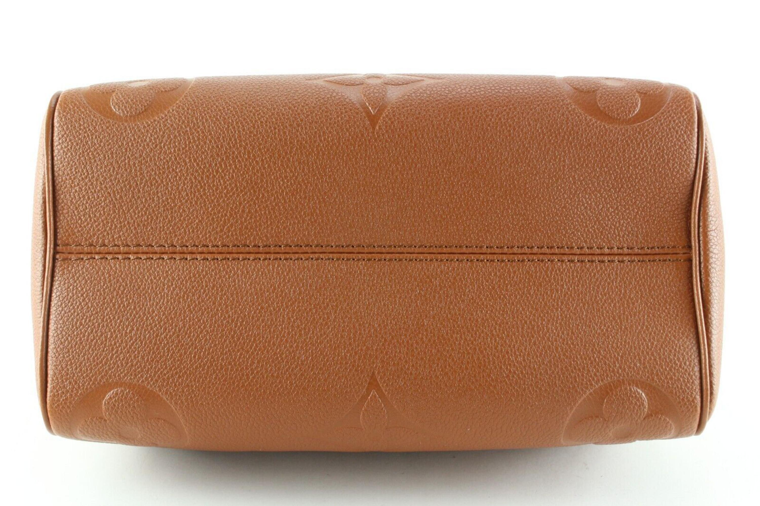 Louis Vuitton Cognac Monogram Empreinte Giant Speedy Bandouliere 25 10LU0224 2