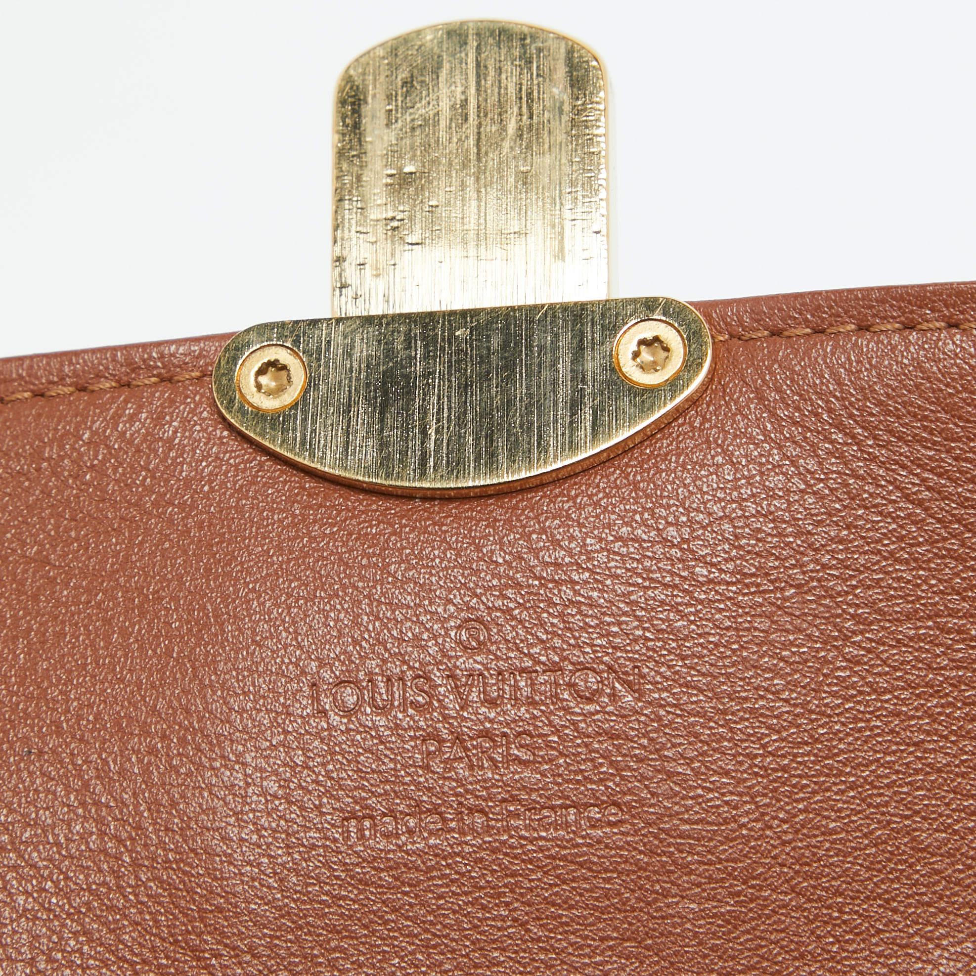Brown Louis Vuitton Cognac Monogram Mahina Leather Amelia Wallet