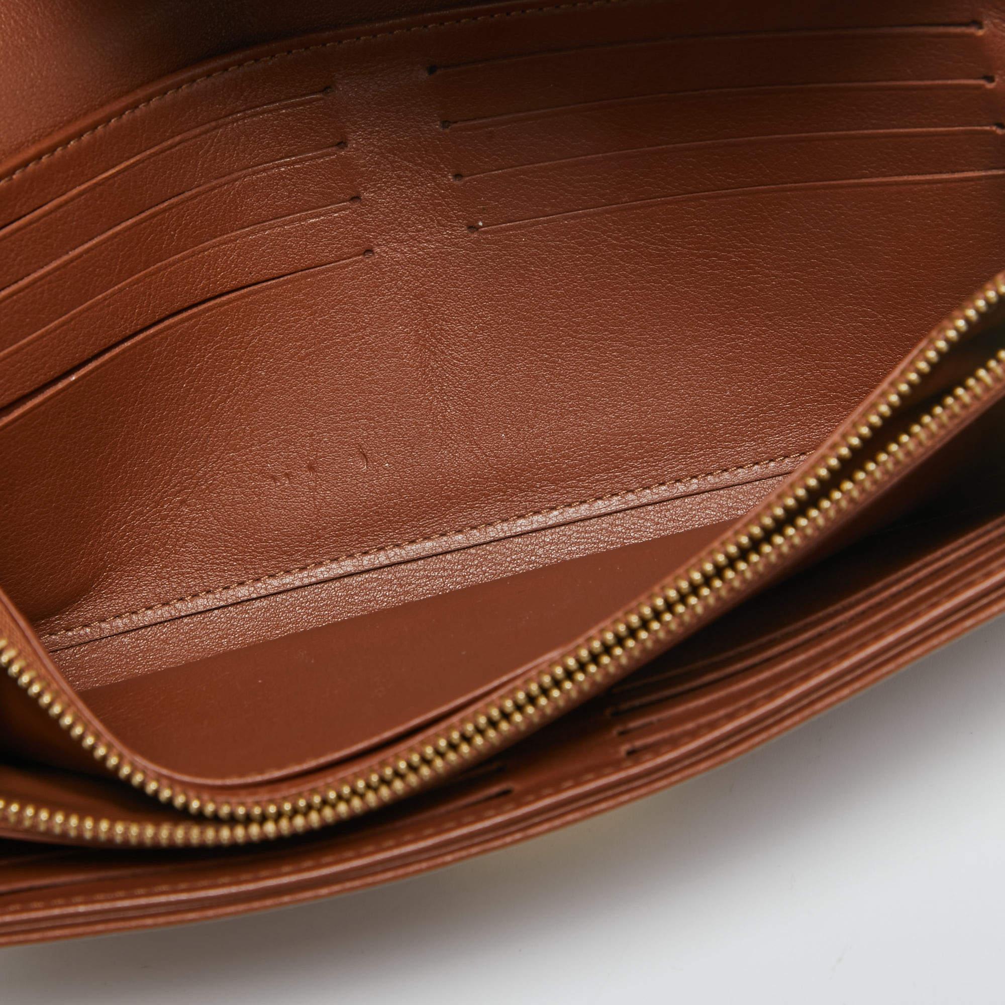 Cognacfarbene Monogramm Mahina Leder-Amelia-Brieftasche von Louis Vuitton aus Leder im Angebot 5
