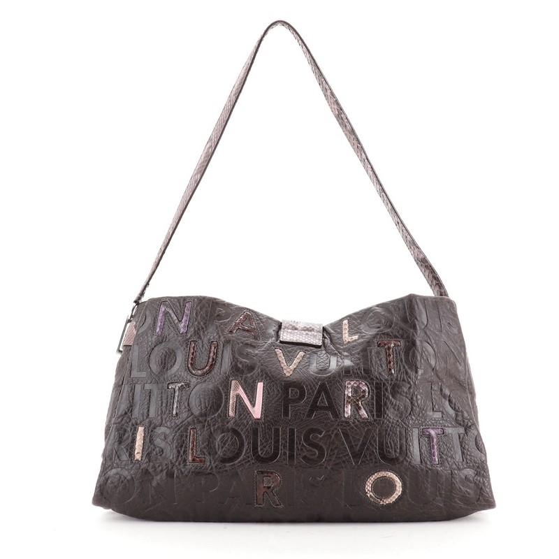 Louis Vuitton Collage Lutece Tasche strukturiertes Leder mit Python im Zustand „Gut“ in NY, NY