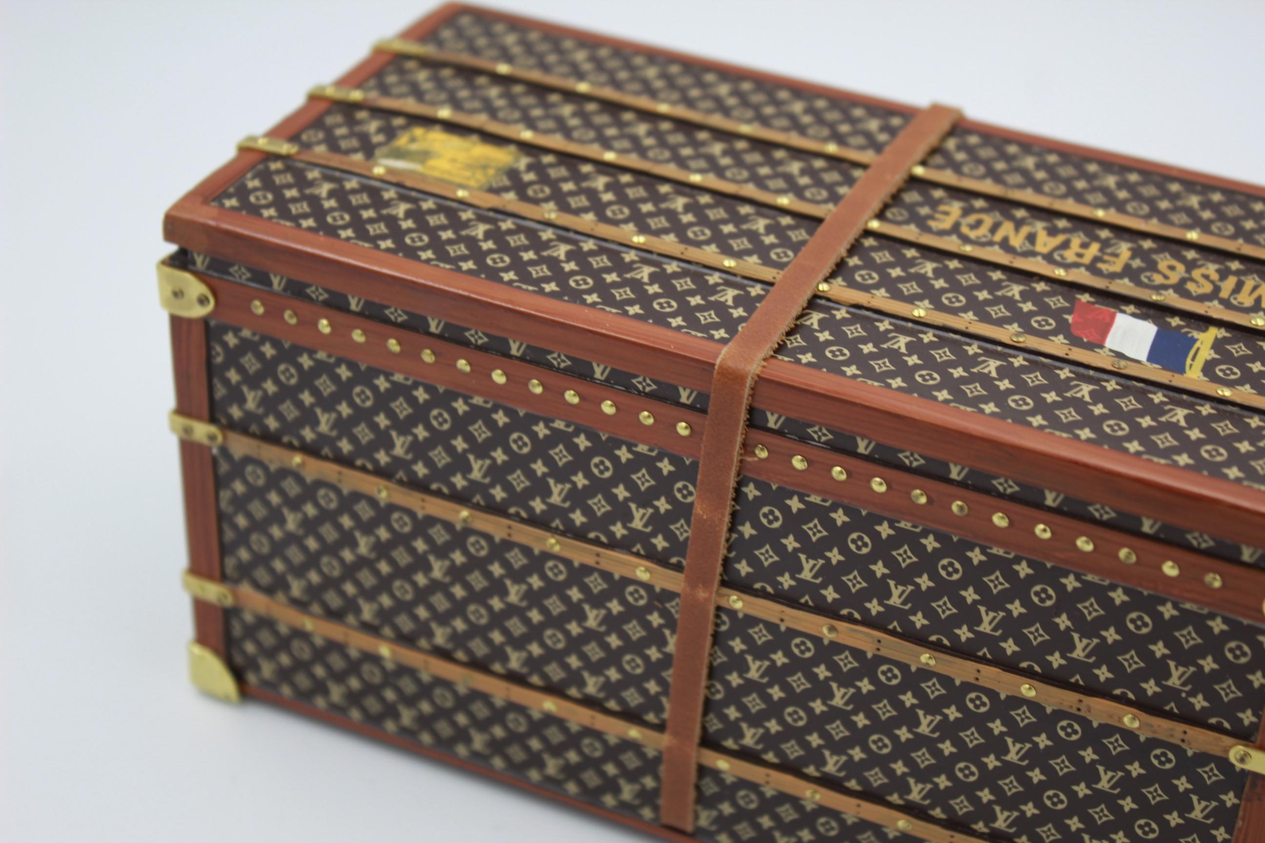 Brown Louis Vuitton Collectible Small Paperweight Miss France Mini Trunk