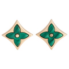 Louis Vuitton Color Blossom 18K Rose Gold Malachite Star Stud Earrings For  Sale at 1stDibs