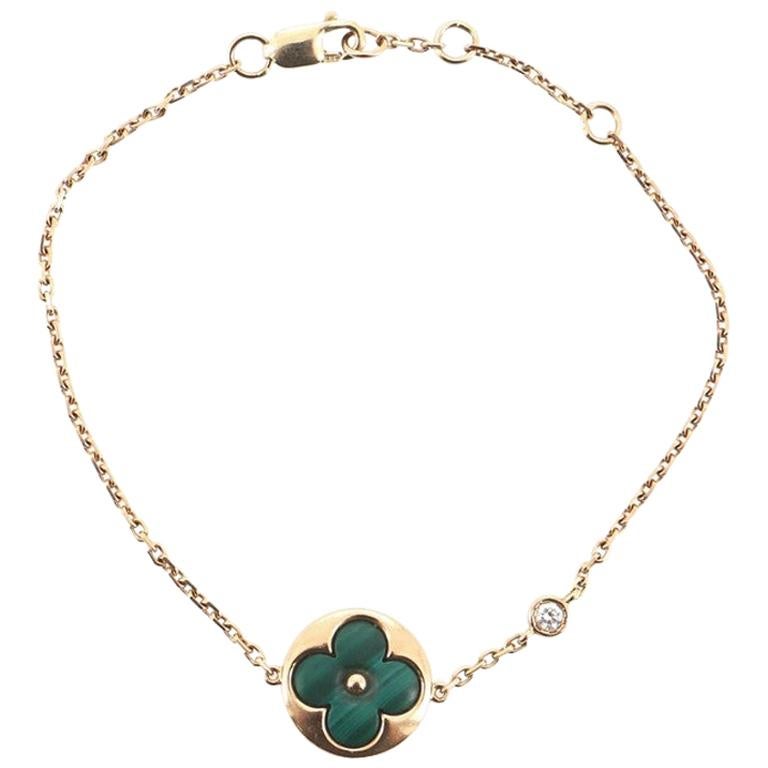 Louis Vuitton Color Blossom BB Bracelet 18K Rose Gold with Malachite and Diamond
