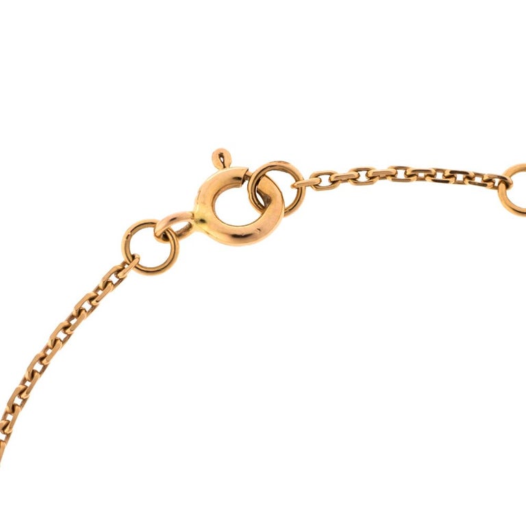 Louis Vuitton 18K Pink Gold Diamond Malachite Color Blossom Extra Large Bb Sun Pendant Necklace