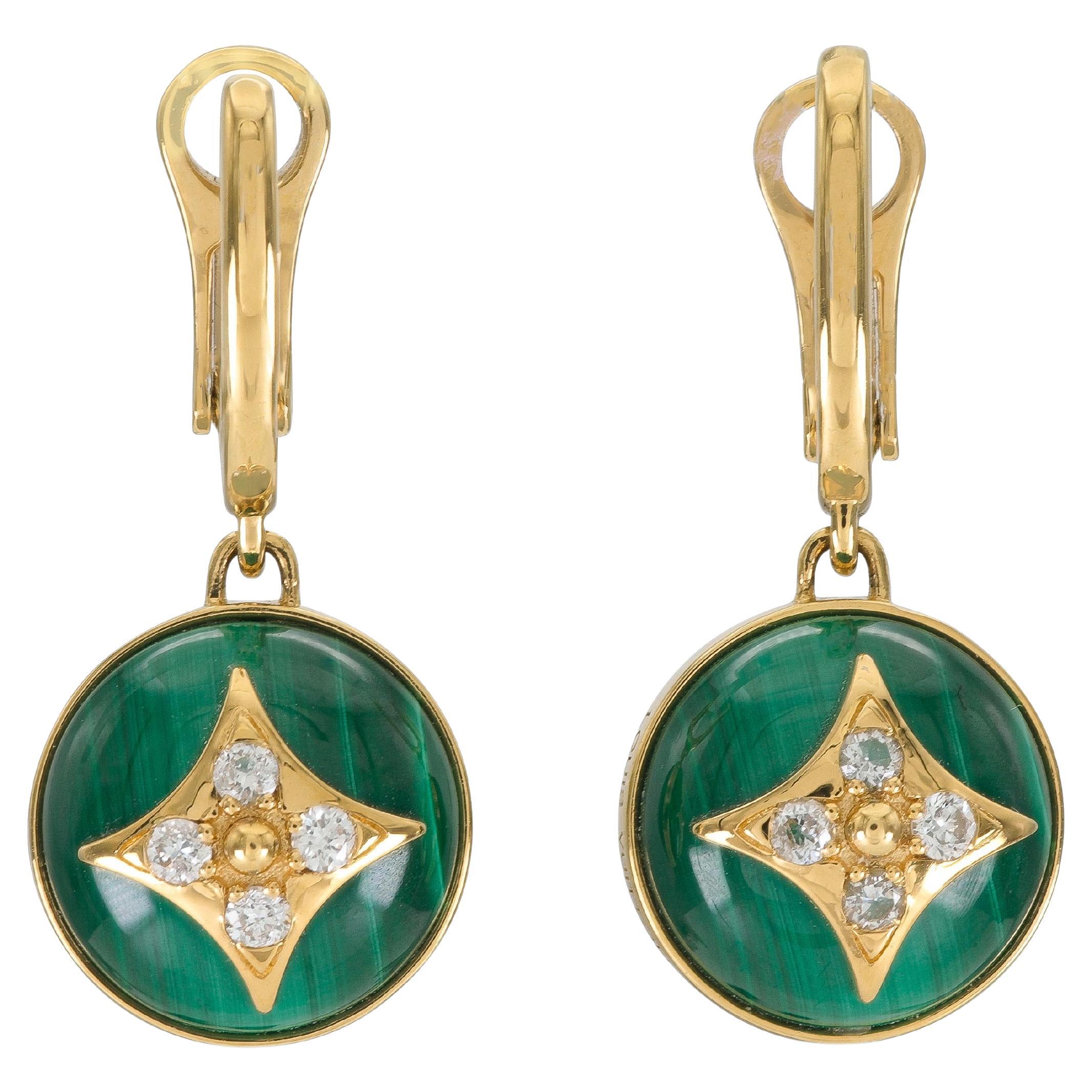 Louis Vuitton Color Blossom Malachite Dangle Earrings