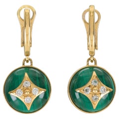 Pendants d'oreilles Louis Vuitton couleur fleur de malachite