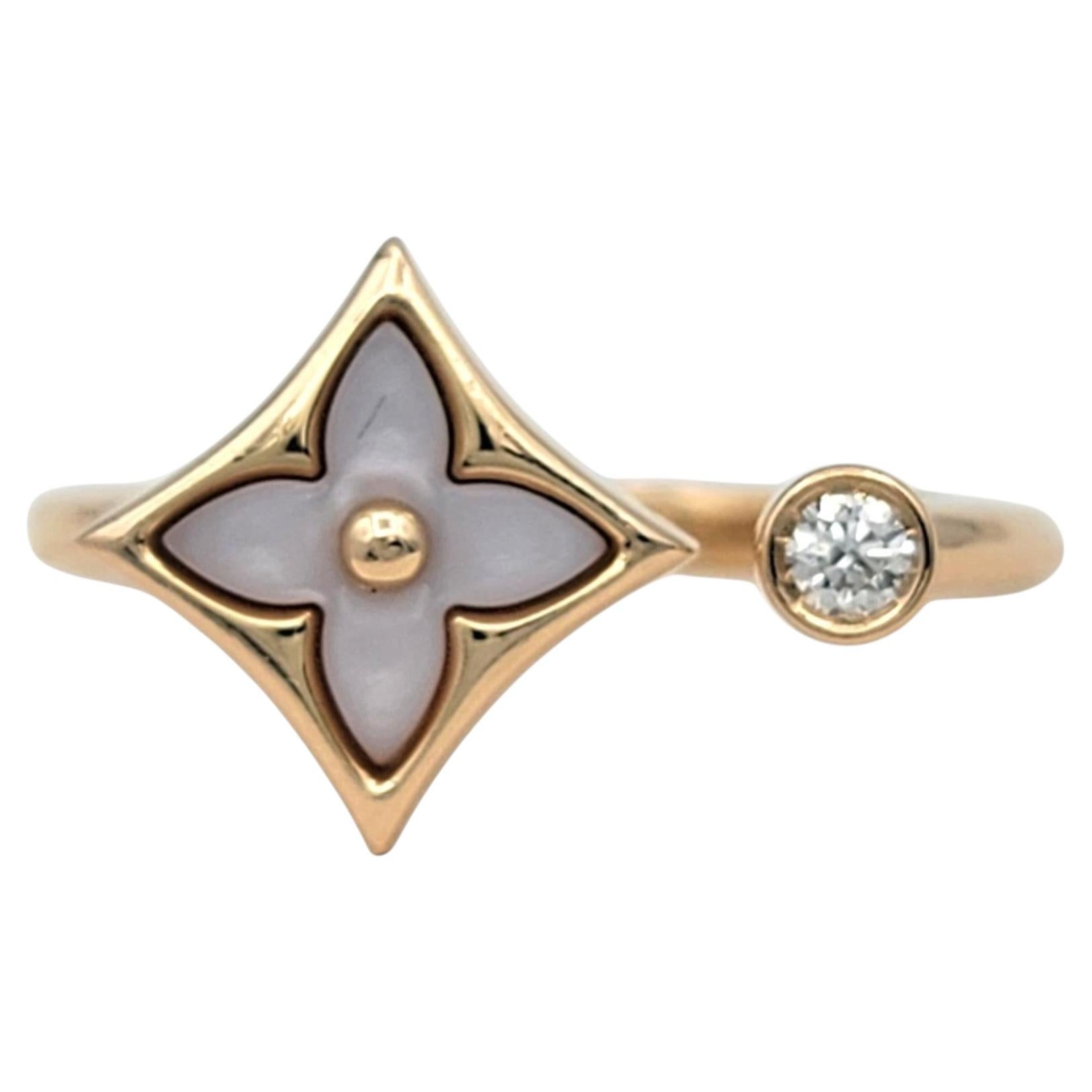 Louis Vuitton Color Blossom Mini Star Ring with Diamond in 18 Karat Rose Gold