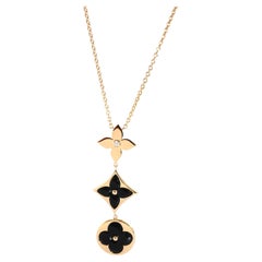 Farbblumen-Halskette von Louis Vuitton aus 18 Karat Gelbgold 0,02 Karat