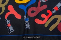 Louis Vuitton Farbe Schriftzug Schwarz Seidenschal