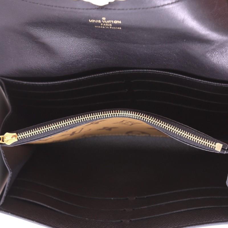 Black Louis Vuitton Column Sarah Wallet Reverse Monogram Canvas with Calf Leather
