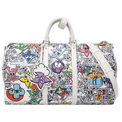 Louis Vuitton Comics Keepall 50 White Multi-color Travel Bag