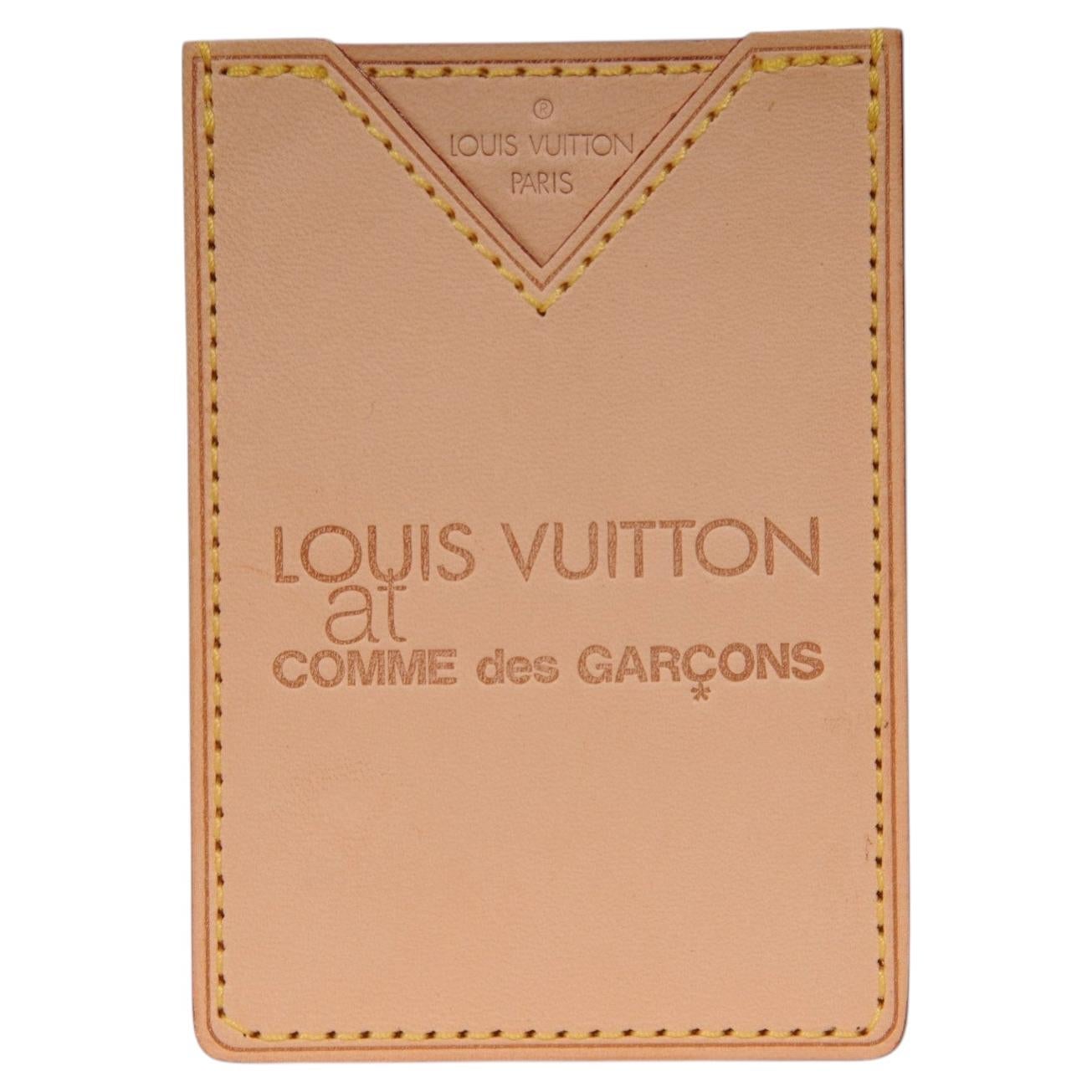 Pre-owned Comme Des Garçons Louis Vuitton Comme Des Garcons Card Holder Vachetta Embossed Leather Tan Wallet In Brown