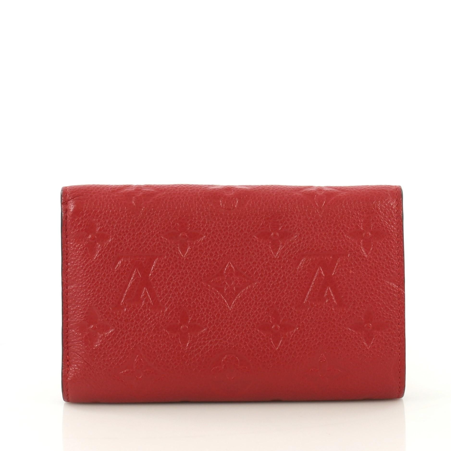 Red Louis Vuitton Compact Curieuse Wallet Monogram Empreinte Leather