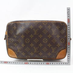 Louis Vuitton Compiegne 23 Cosmetic Pouch 869310 Brown Coated Canvas clutch