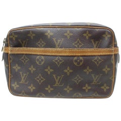 Louis Vuitton Compiegne Cosmetic Pouch 869734 Brown Coated Canvas Clutch