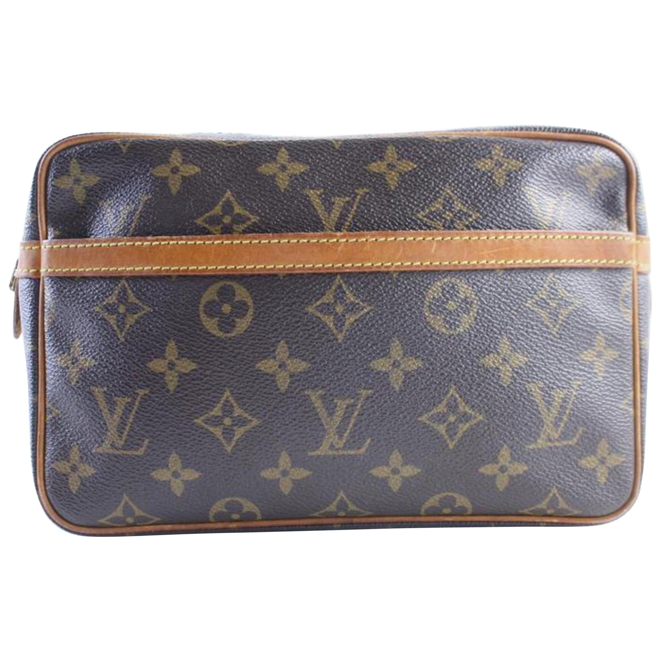 Louis Vuitton Vintage Monogram Clutch Pochette Cosmetic Bag Compiegne 28  For Sale at 1stDibs