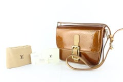 Louis Vuitton  Copper Monogram Vernis Gm 7lz1130 Brown Patent Cross Body Bag