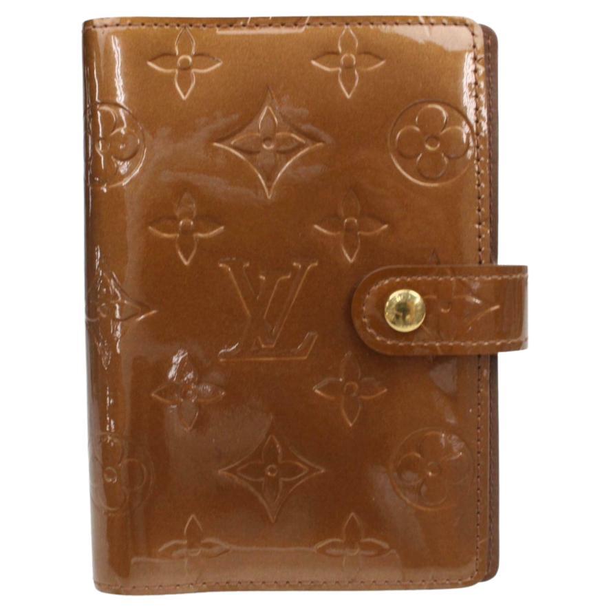 Louis Vuitton Copper Small Ring Agenda Diary Cover Pm Vernis Monogam Bronze For Sale