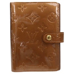 Louis Vuitton Copper Small Ring Agenda Diary Cover Pm Vernis Monogam Bronze