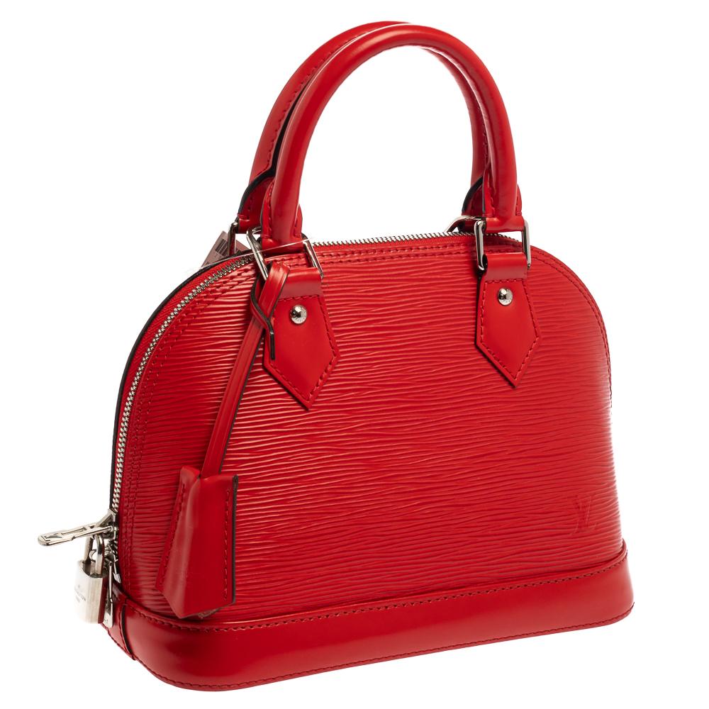 Louis Vuitton Coquelicot Epi Leather Alma BB Bag In Good Condition In Dubai, Al Qouz 2