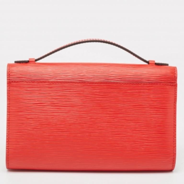 Louis Vuitton Coquelicot Epi Leder Clery Pochette Tasche aus Leder Damen im Angebot