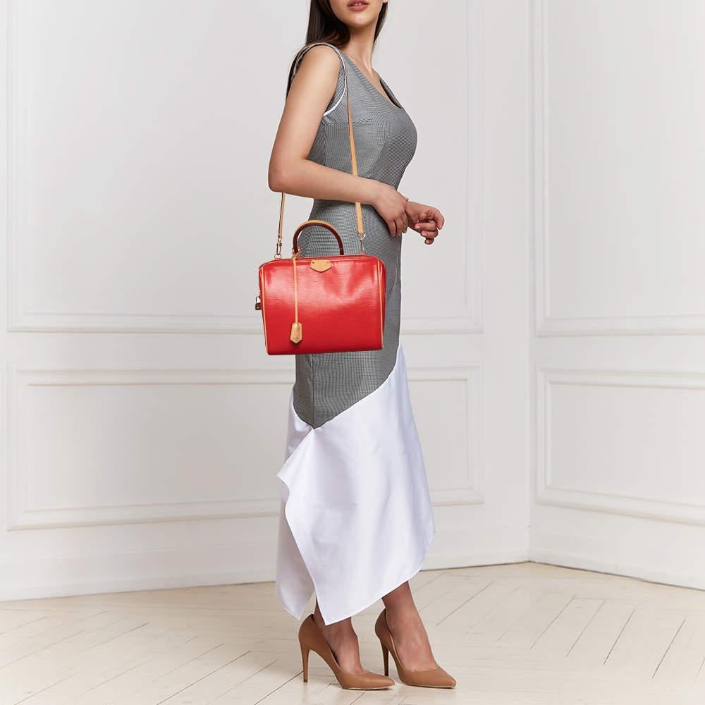 Louis Vuitton Coquelicot Epi Leather Doc PM Bag In Good Condition In Dubai, Al Qouz 2