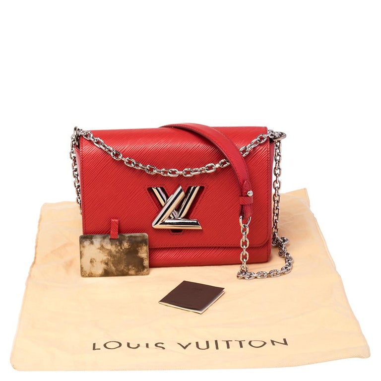 Louis Vuitton Coquelicot Epi Leather Twist MM Bag For Sale 10