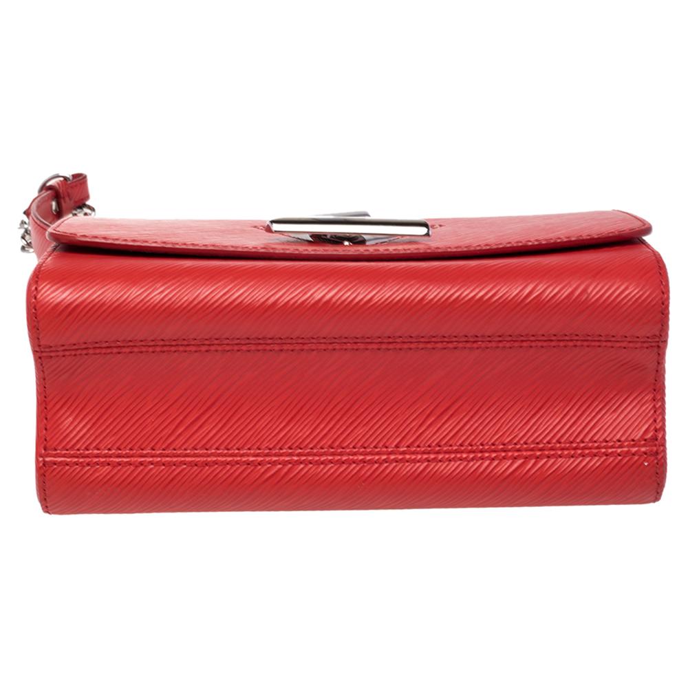 Red Louis Vuitton Coquelicot Epi Leather Twist MM Bag