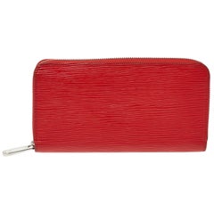 Louis Vuitton Coquelicot Epi Leather Zippy Wallet