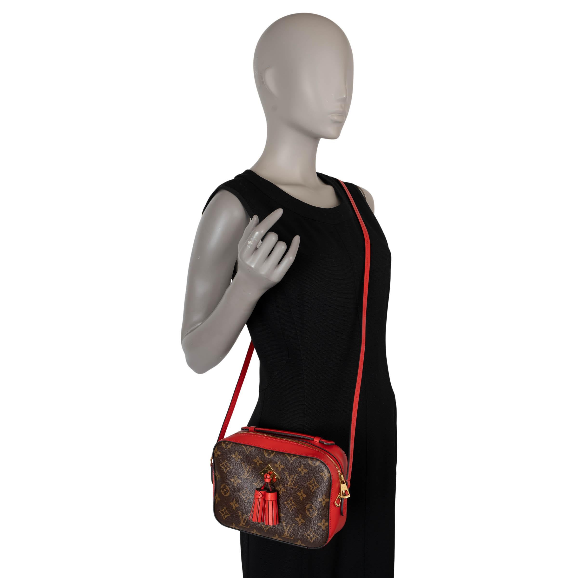 LOUIS VUITTON Coquelicot red Monogram Canvas SAINTONGE Crossbody Bag For Sale 5