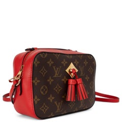 LOUIS VUITTON Coquelicot red Monogram Canvas SAINTONGE Crossbody Bag