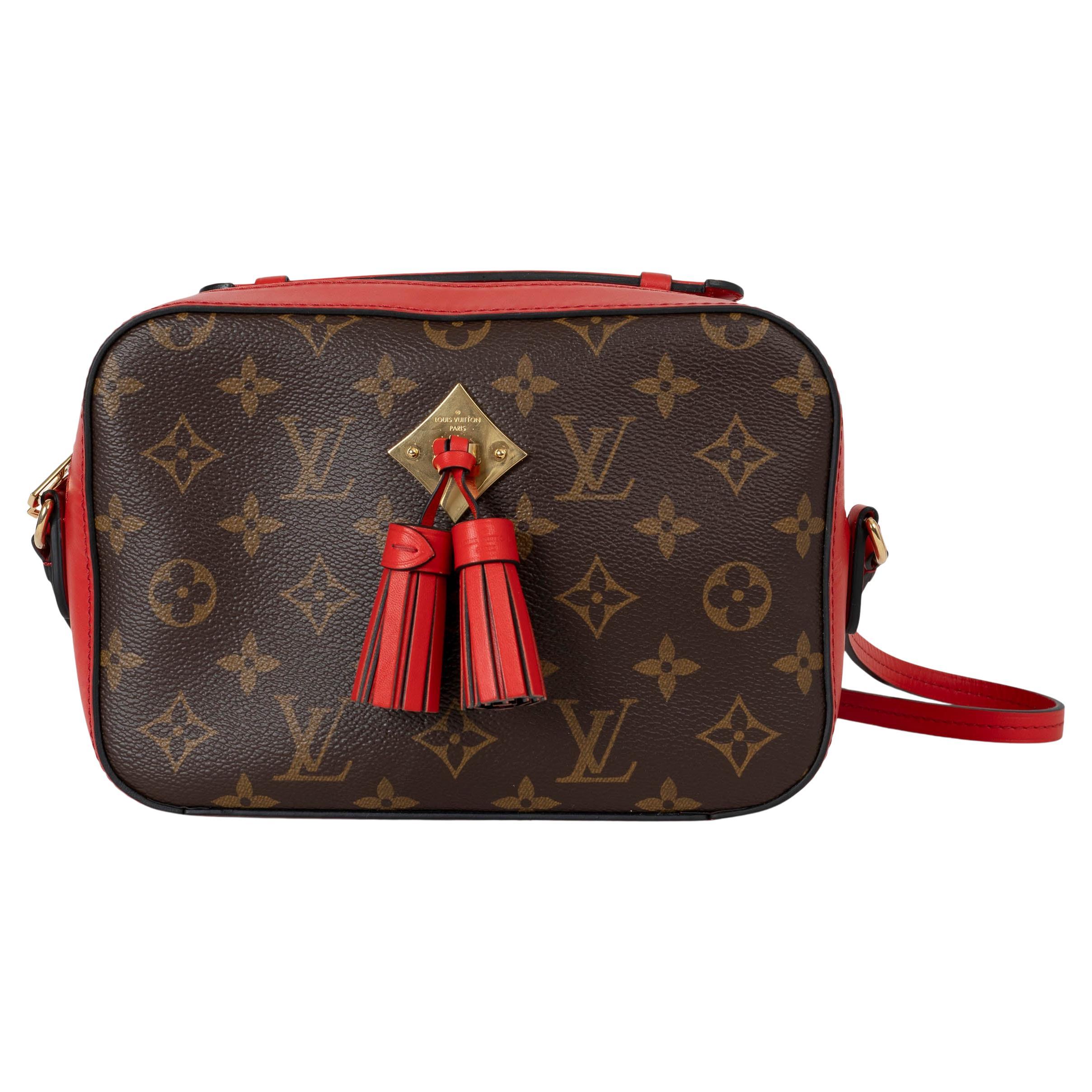 LOUIS VUITTON Coquelicot red Monogram Canvas SAINTONGE Crossbody Bag For Sale