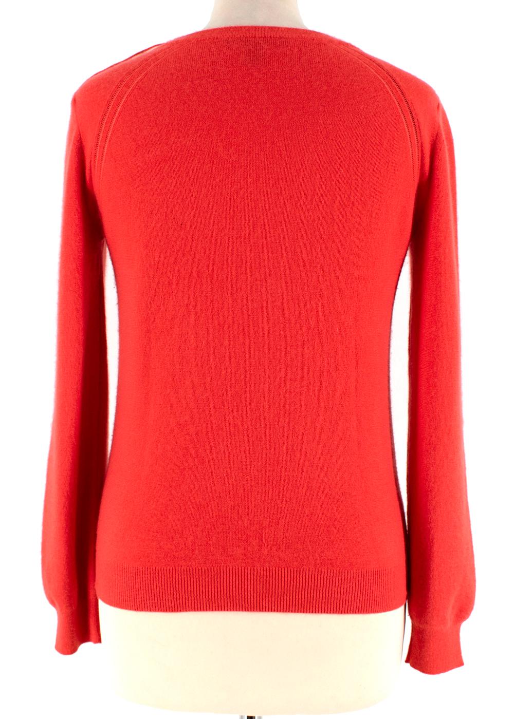 Red Louis Vuitton Coral Cashmere Blend Long-Sleeve Buttoned Jumper - Size XS