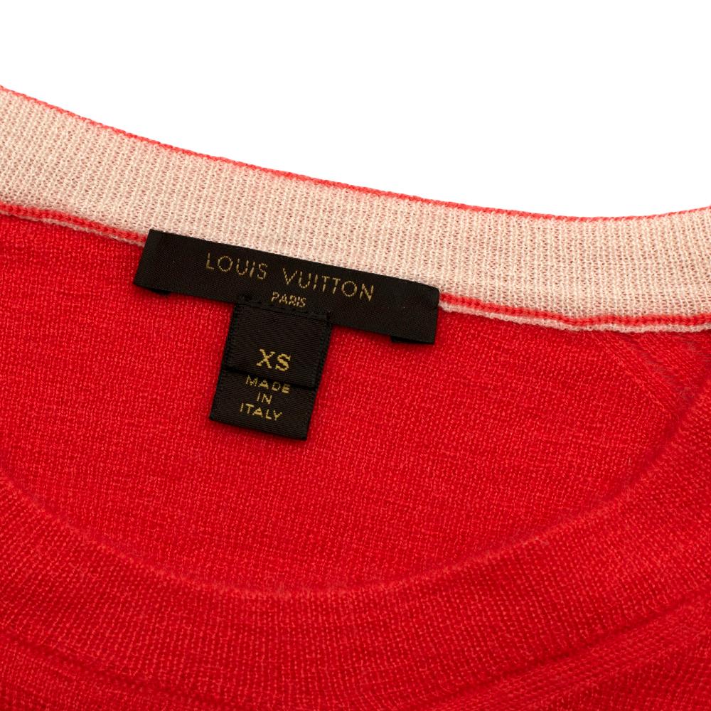 Women's or Men's Louis Vuitton Coral Cashmere Blend Long-Sleeve Buttoned Jumper - Size XS
