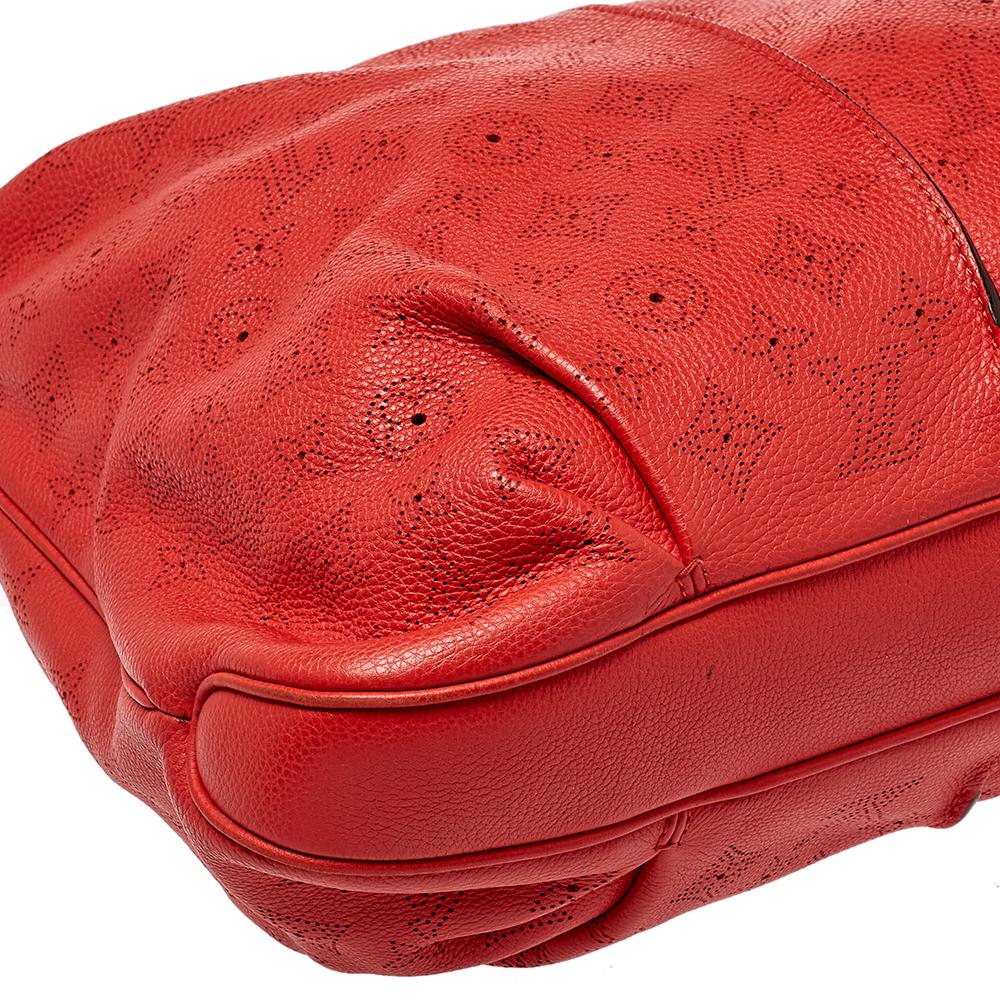 Louis Vuitton Corall Monogram Mahina Leather Selene MM Bag 6