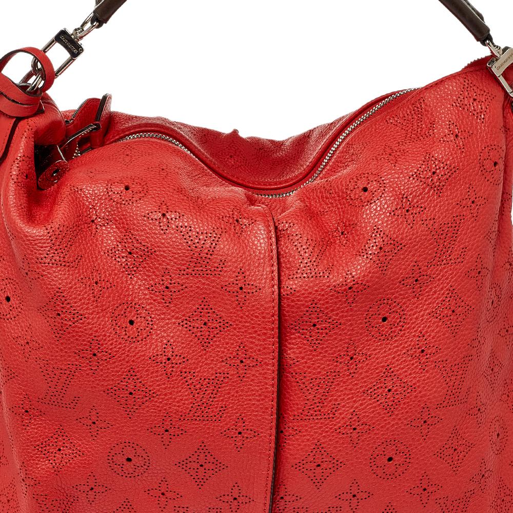 Louis Vuitton Corall Monogram Mahina Leather Selene MM Bag 4