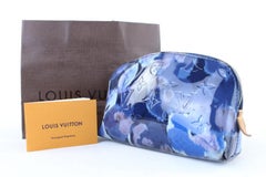 Louis Vuitton Cosmetic Pouch Grand Bleu Vernis Ikat 222954 Blue Patent Leather