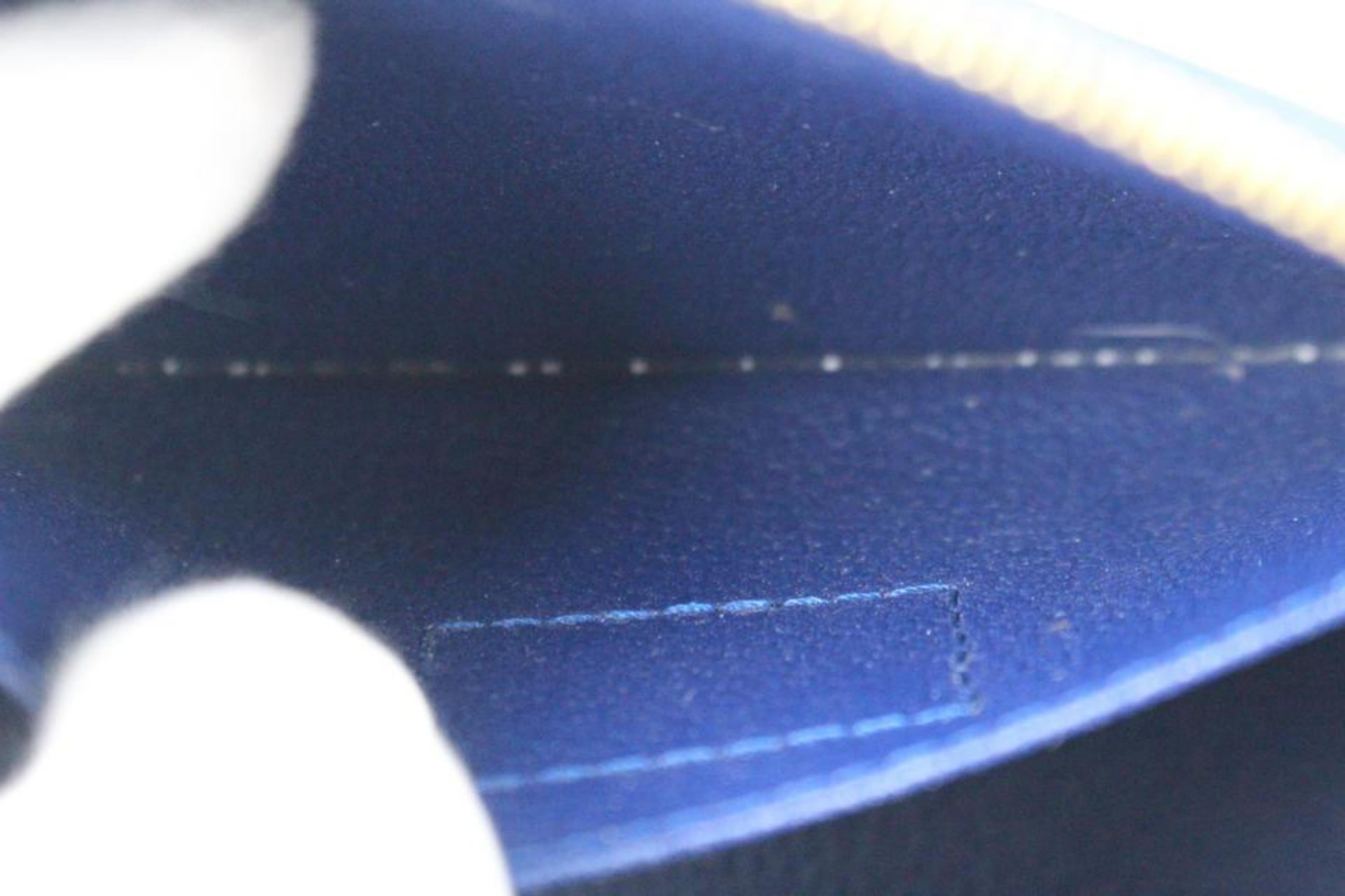 Louis Vuitton Cosmetic Pouch Grand Bleu Vernis Ikat 222954 Blue Patent Leather  For Sale 1
