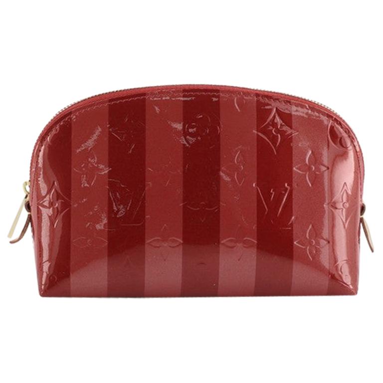 Louis Vuitton Cosmetic Pouch Limited Edition Monogram Vernis Rayures For Sale at 1stdibs