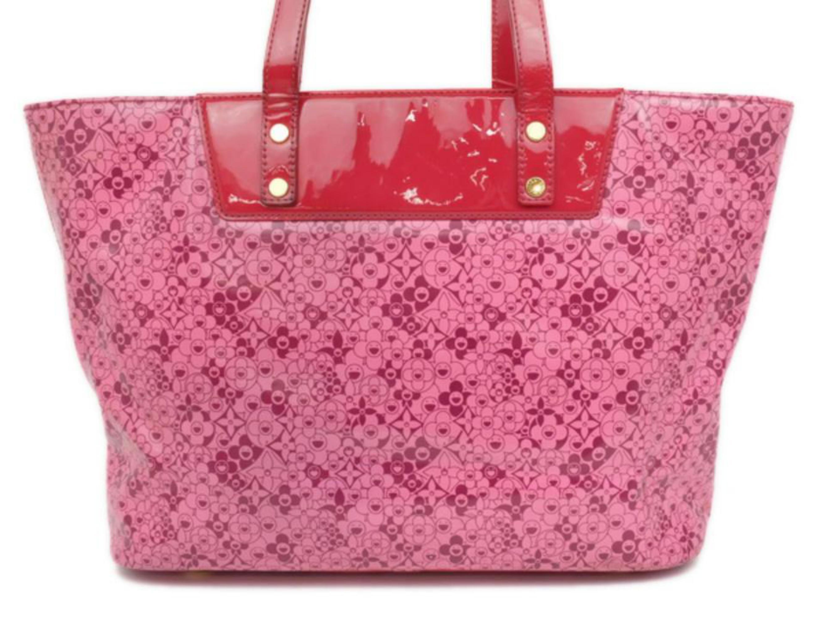 Louis Vuitton Cosmic Blossom Pm 230347 Pink Vinyl Tote For Sale 1