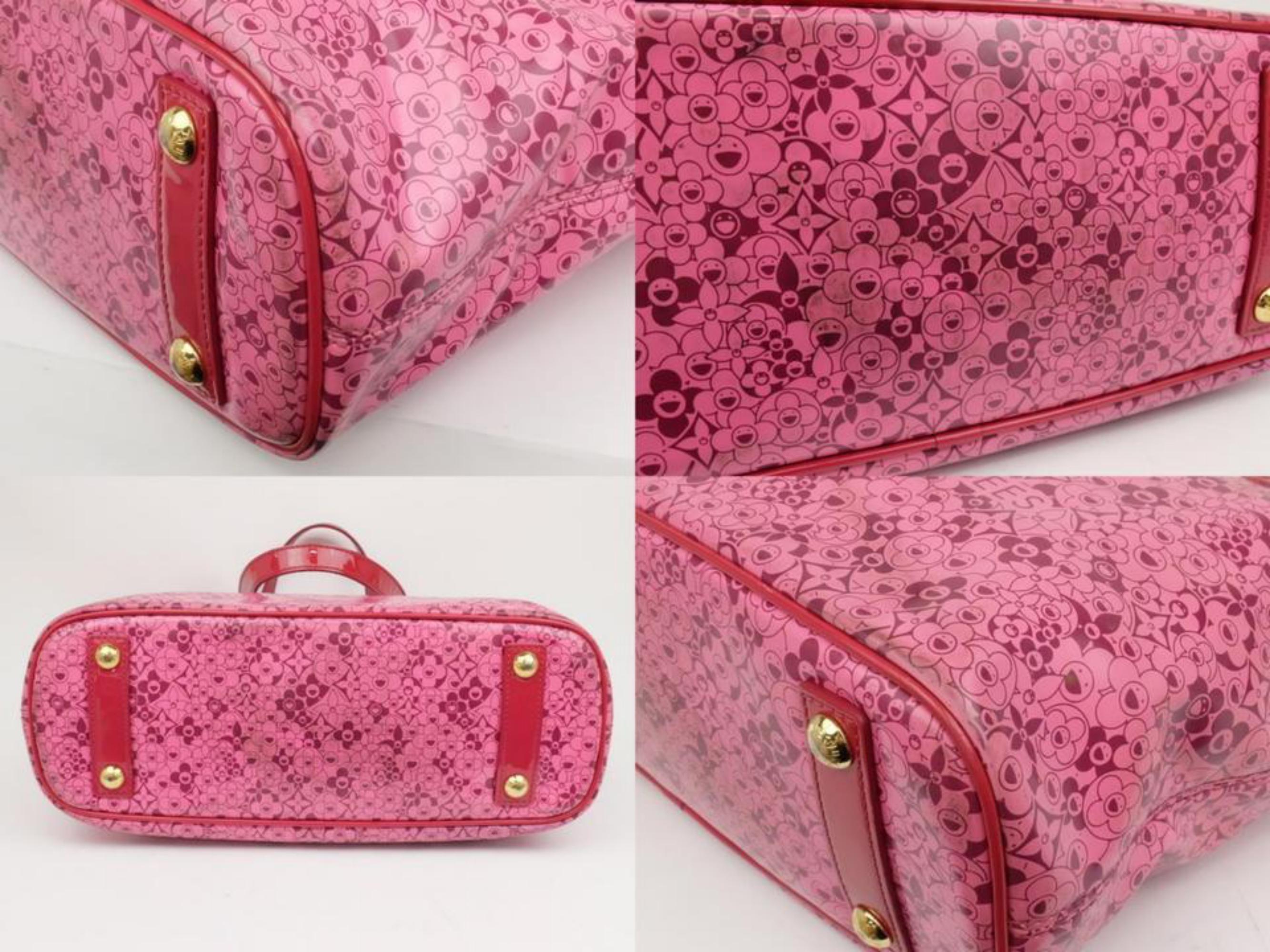 Louis Vuitton Cosmic Blossom Pm 230347 Pink Vinyl Tote For Sale 3