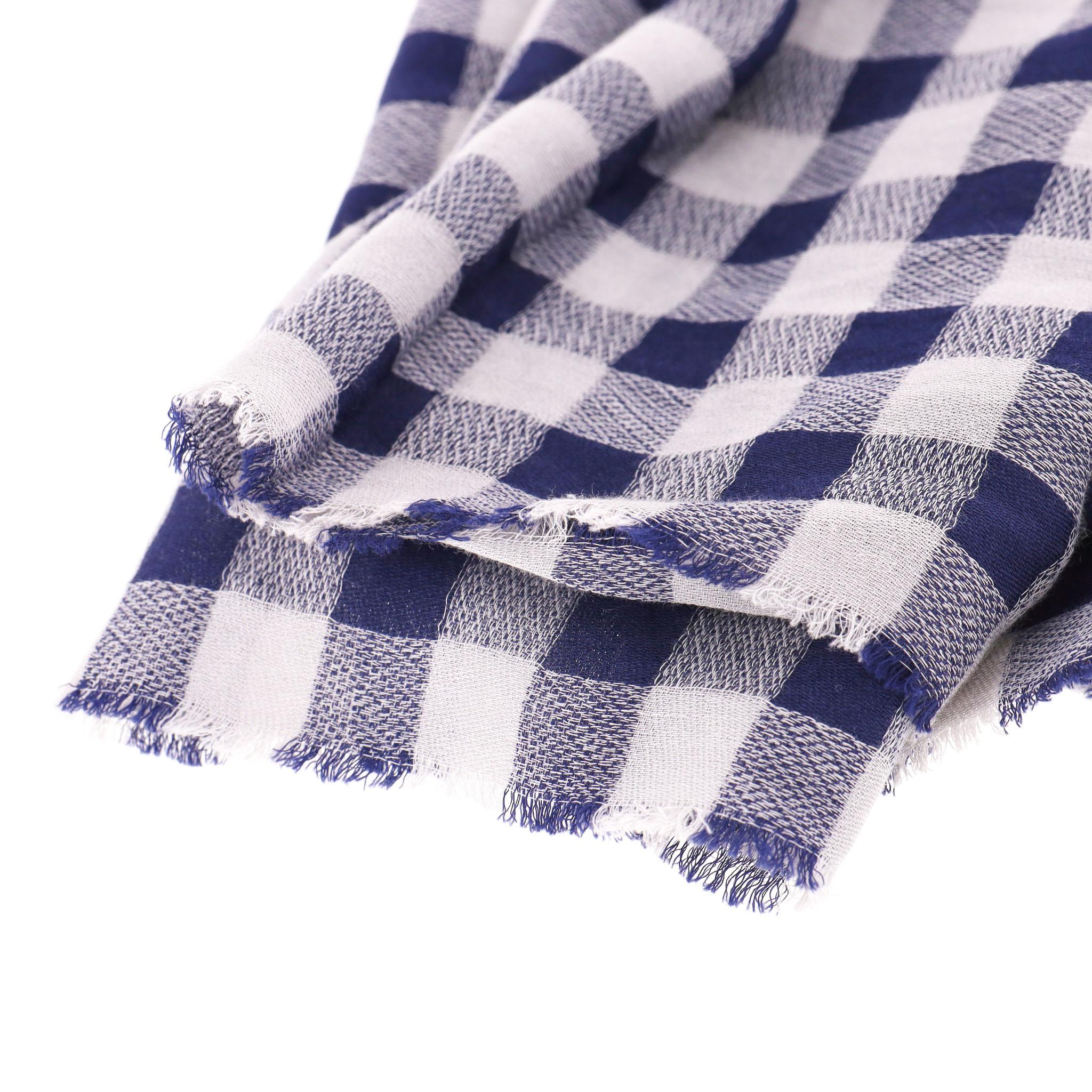 Women's Louis Vuitton Cotton Gingham Check Shawl Scarf For Sale