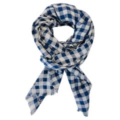 Used Louis Vuitton Cotton Gingham Shawl Scarf