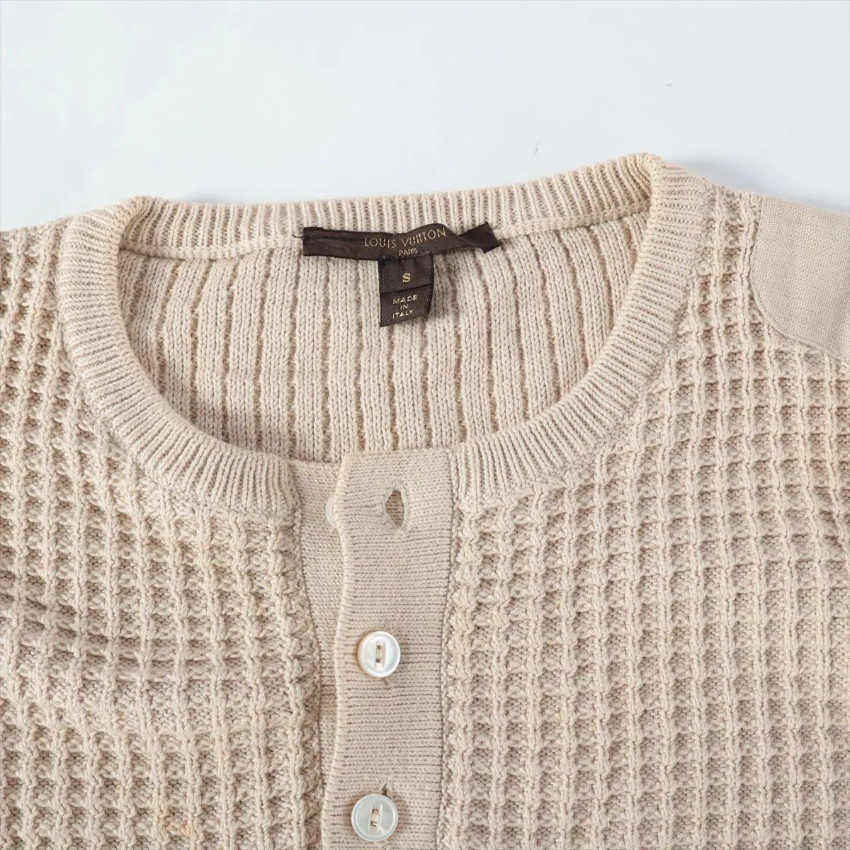 Maglione in maglia di cotone Louis Vuitton Beige in vendita 1