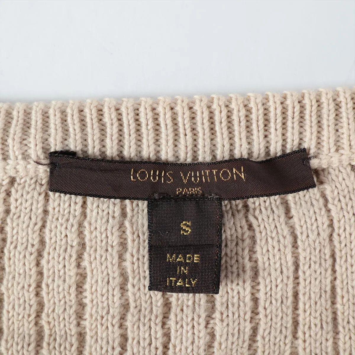 Maglione in maglia di cotone Louis Vuitton Beige in vendita 3